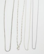 4 STERLING NECK CHAINS