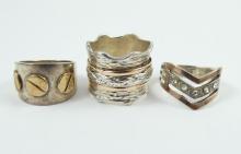 3 SILVER & GOLD RINGS