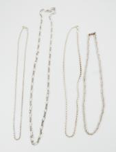 4 STERLING SILVER NECK CHAINS