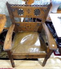 ARTS AND CRAFTS OAK ARMCHAIR