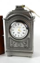 PEWTER CARRIAGE CLOCK