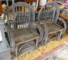 PAIR OF RUSTIC "TWIG" ARMCHAIRS