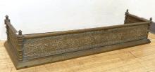 ANTIQUE BRASS FIREPLACE FENDER