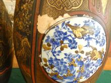 PAIR OF MASSIVE JAPANESE PORCELAIN VASES