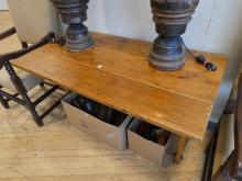 PRIMITIVE PINE DROP-LEAF SOFA TABLE