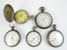 5 ANTIQUE POCKET WATCHES