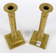 PAIR DANISH BRASS CANDLESTICKS