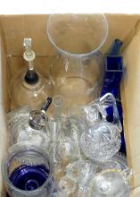 BOX LOT OF GLASSWARE AND CRYSTAL