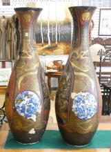 PAIR OF MASSIVE JAPANESE PORCELAIN VASES