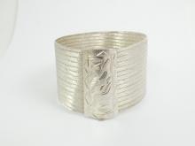 WIDE SILVER WRIST BAND BRACELET