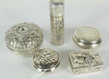 5 SILVER CONTAINERS