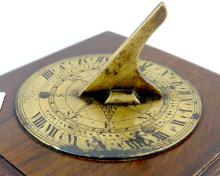 ANTIQUE BRASS SUNDIAL CLOCK