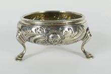 3 ANTIQUE SILVER OPEN SALTS