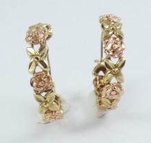 PAIR UNIQUE GOLD EARRINGS