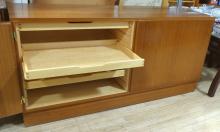 MCM TEAK LOCKING CREDENZA