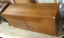 MCM TEAK LOCKING CREDENZA