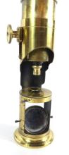 BRASS DRUM COMPOUND MICROSCOPE