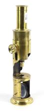 BRASS DRUM COMPOUND MICROSCOPE