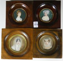 4 MINIATURE PORTRAIT PAINTINGS