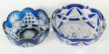 2 CRYSTAL CENTER BOWLS