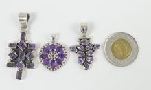 3 STERLING SILVER PENDANTS
