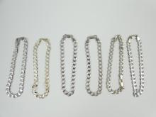 6 STERLING BRACELETS