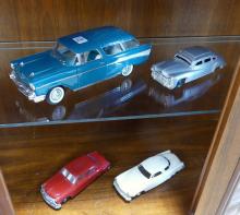 FOUR VINTAGE TOY CARS