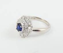 PLATINUM SAPPHIRE & DIAMOND RING