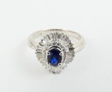 PLATINUM SAPPHIRE & DIAMOND RING