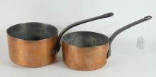 SET 5 COPPER SAUCEPANS