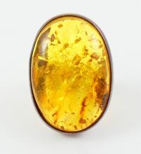AMBER STERLING RING