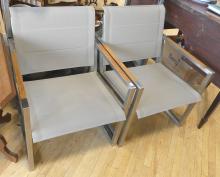 PAIR OF PATIO ARMCHAIRS