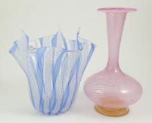 2 ART GLASS VASES