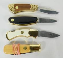 4 FRANKLIN MINT FOLDING KNIVES