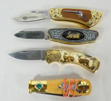 4 FRANKLIN MINT FOLDING KNIVES