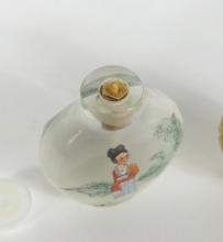 TWO SNUFF BOTTLES & SPOON