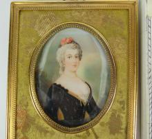 2 MINIATURE PORTRAITS ON IVORY