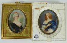 2 MINIATURE PORTRAITS ON IVORY