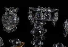 TEDDY BEAR, CAT & DOG CRYSTAL FIGURINES