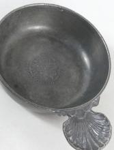 TWO FRENCH PEWTER PAPS