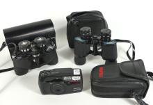 TWO PAIRS OF BINOCULARS & CAMERA