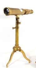 BRASS TELESCOPE & COMPASS/SUNDIAL