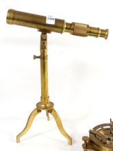 BRASS TELESCOPE & COMPASS/SUNDIAL