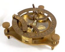 BRASS TELESCOPE & COMPASS/SUNDIAL