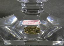 PAIR SIGNED CRYSTAL CANDLESTICKS