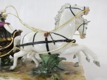 CAPODIMONTE "HORSES AND CARRIAGE" FIGURINE