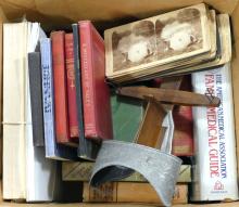 BOOKS, STEREOSCOPIC SLIDES AND VIEWER