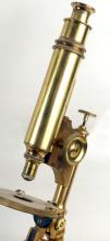 ANTIQUE BRASS MONOCULAR MICROSCOPE