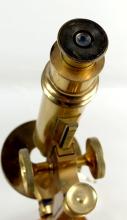 ANTIQUE BRASS MONOCULAR MICROSCOPE