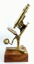 ANTIQUE BRASS MONOCULAR MICROSCOPE